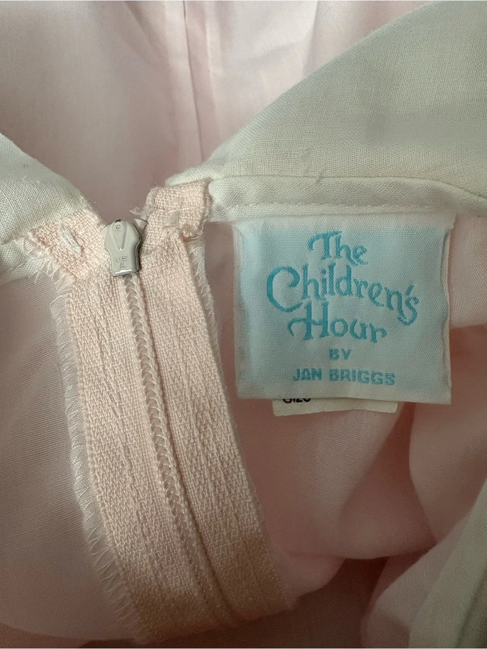 Classic Pink Cotton Dress with Embroidered Bib